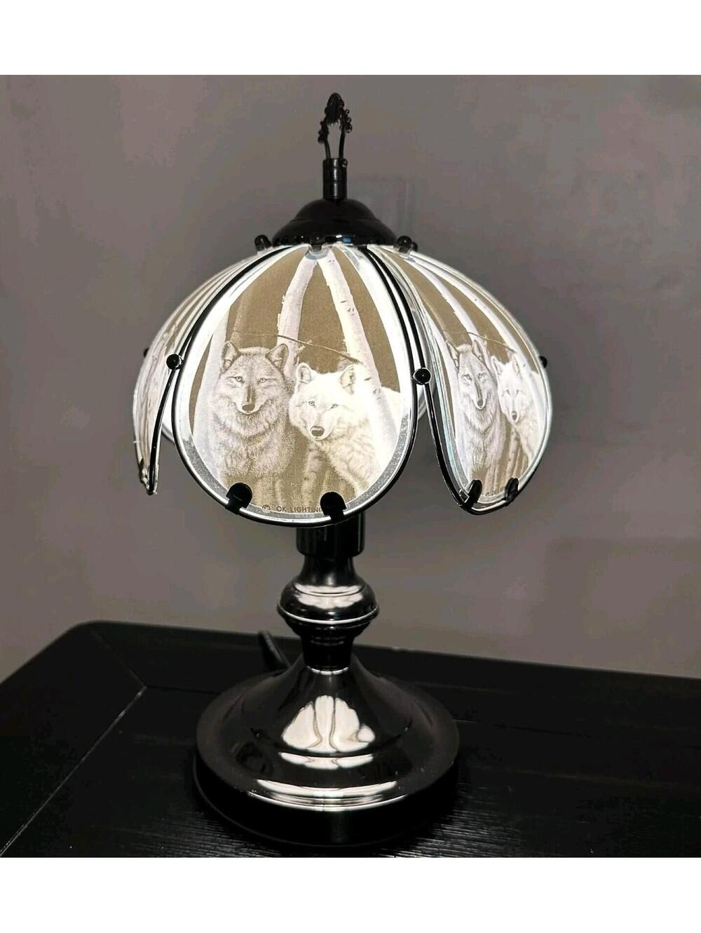 Wolf Touch Lamp Dimmable Accent Table Lamp Night Light Gothic Fantasy EUC